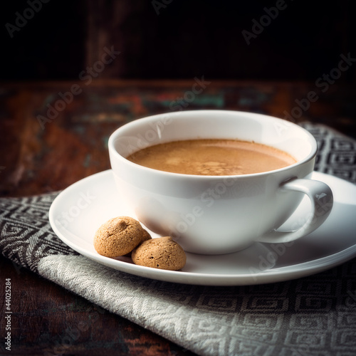 Photo: Cafe crema with biscotti Cafe crema with biscotti