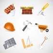 building and construction detailed vector icon set