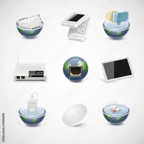 Vector: connection and net vector icon set connection and net vector icon set