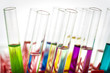 Photo: Group of laboratory test tubes with colored liquid inside Group of laboratory test tubes with colored liquid inside