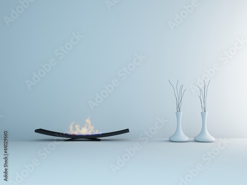 Illustration: Modern Design Vase with Fireplace | Architecture Interior Modern Design Vase with Fireplace | Architecture Interior