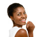 Closeup Beautiful African American Fashion Model white backgroun