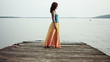 Video: girl waiting at wooden bridge girl waiting at wooden bridge
