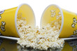 two buckets of popcorn