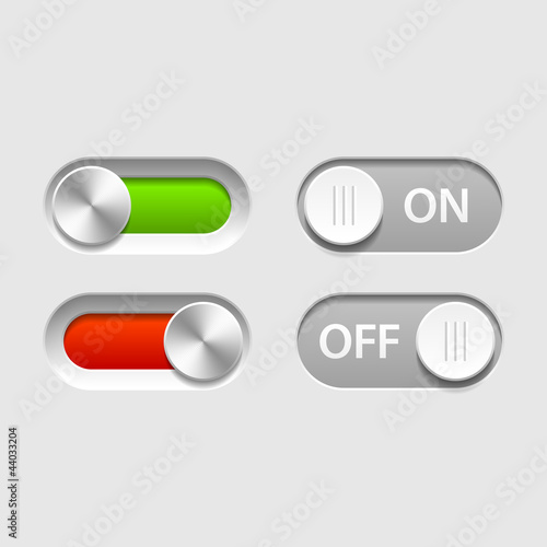 Vector: On/Off sliders On/Off sliders