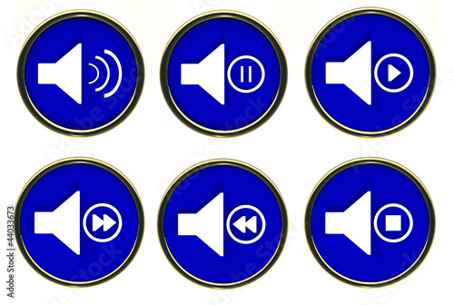 Illustration: Button sound play, stop, forward, backward, pause Button sound play, stop, forward, backward, pause