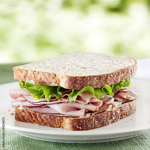 Photo: ham sandwich with lettuce and mayo ham sandwich with lettuce and mayo