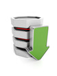 Illustration: 3d illustration: Saving the information on your hard disk. Hard 3d illustration: Saving the information on your hard disk. Hard