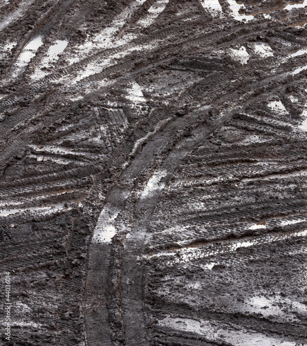 Photo: Tire tracks in the mud Tire tracks in the mud