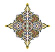 Lozenge with floral motif