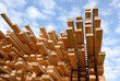 Wooden boards in stock