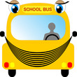 Cartoon school bus isolated on white