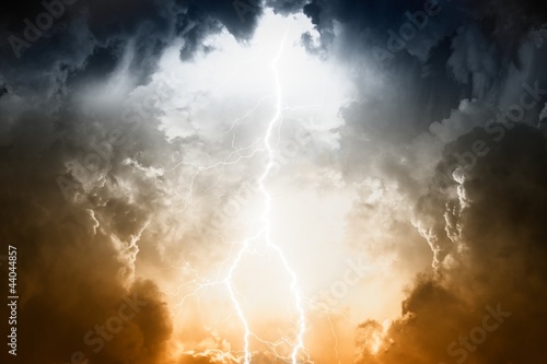 Illustration: Stormy sky with lightning Stormy sky with lightning