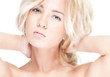 Portrait of beautiful sexy girl isolated on white.