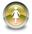 Yellow Glossy Pictogram "Ladies Restroom"