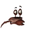 Cartoon Crab Holding Sign