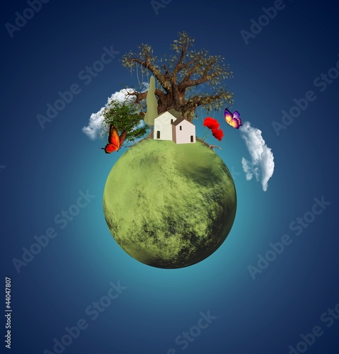 Illustration: Green lovely planet Green lovely planet