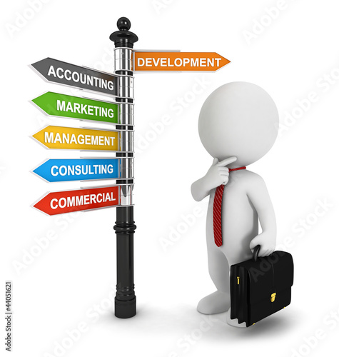 Illustration: 3d white people businessman seeking a job 3d white people businessman seeking a job