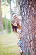 family in forest
