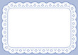 Placemat, Pastel Blue Eyelet Lace Embroidery, copy space