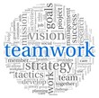 Teamwork concept in word tag cloud
