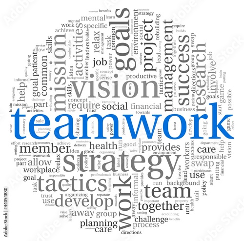 Photo: Teamwork concept in word tag cloud Teamwork concept in word tag cloud