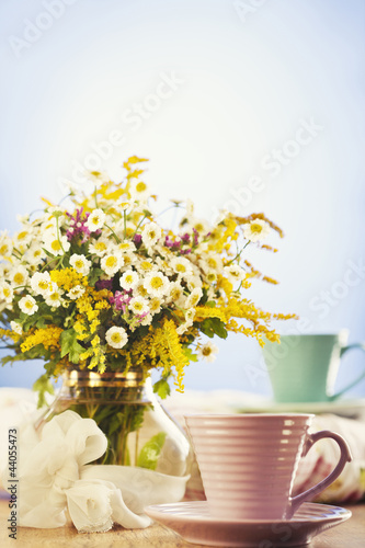 Photo: Tea for two and summer flowers Tea for two and summer flowers