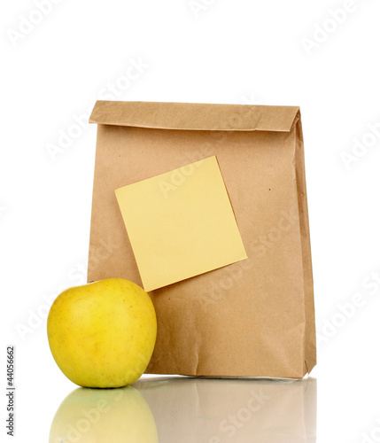 Photo: School lunch isolated on white School lunch isolated on white
