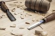 joiner tools on wood table background