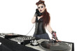 Photo: Beautiful punk DJ over white background Beautiful punk DJ over white background