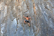 Climber on Sistiana rock, Trieste