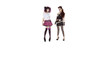Photo: Portrait of punk females standing over white background Portrait of punk females standing over white background
