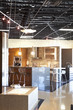 Model of contemporary kitchen in store