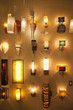 Wall lamps on display in lights store