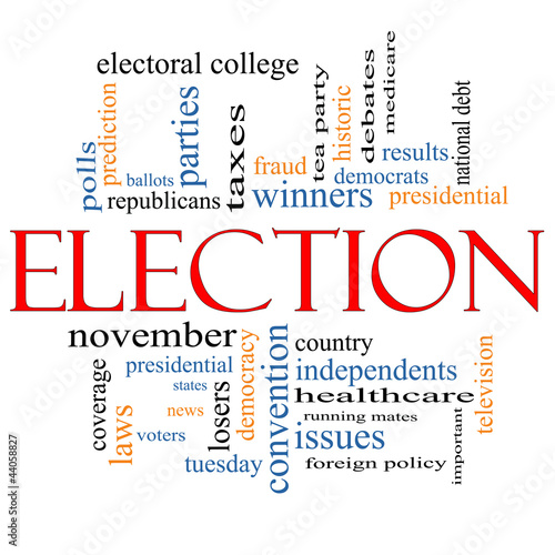 Illustration: Election Concept Word Cloud Election Concept Word Cloud