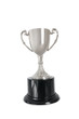 Winning trophy over white background
