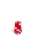 Red gambling dice over white background