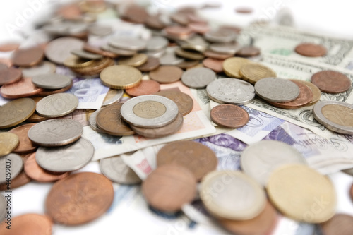 Photo: Selective focus of currencies Selective focus of currencies