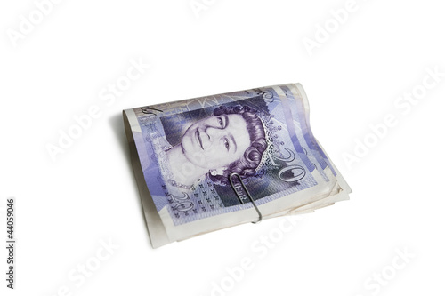 Photo: Close-up of Euro paper notes in clip Close-up of Euro paper notes in clip