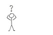 Stick figure with question mark depicting confusion over white background