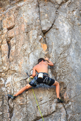 Photo: Climber on Sistiana rock, Trieste Climber on Sistiana rock, Trieste