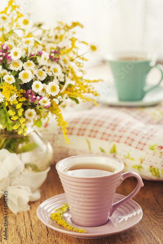 Photo: Tea for two and summer flowers Tea for two and summer flowers
