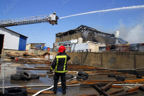 Photo: Large Fire in Chemical Plant Large Fire in Chemical Plant