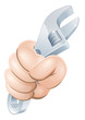 Vektor: Hand holding adjustable wrench Hand holding adjustable wrench