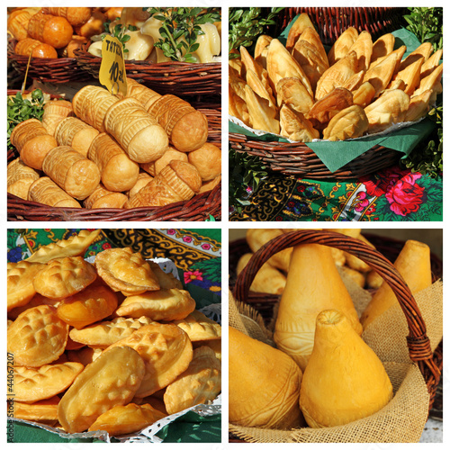 Photo: collage with oscypek cheese, typical for Malopolska region, Krak collage with oscypek cheese, typical for Malopolska region, Krak