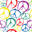 Illustration: seamless pattern with multicolor symbols of peace seamless pattern with multicolor symbols of peace