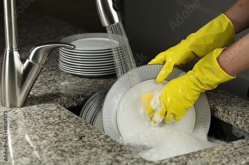 Photo: Washing a plates Washing a plates
