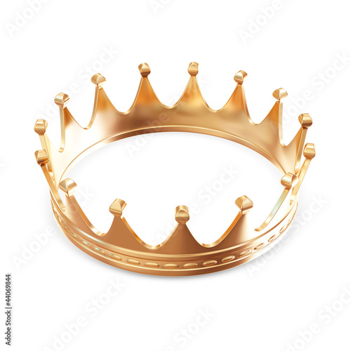 Illustration: Golden Crown isolated on white background Golden Crown isolated on white background