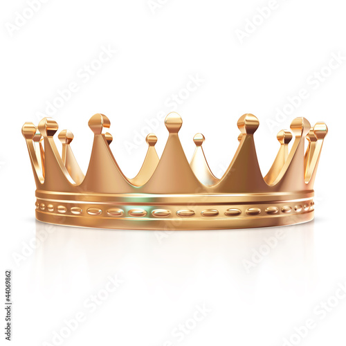 Illustration: Golden Crown isolated on white background Golden Crown isolated on white background