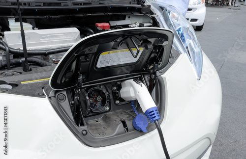 Photo: electric car being charged electric car being charged